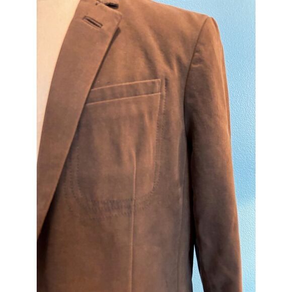 AX ARMANI EXCHANGE Sport Coat Blazer Single Vent Brown Cotton 1 Button Close XL - Picture 6 of 11